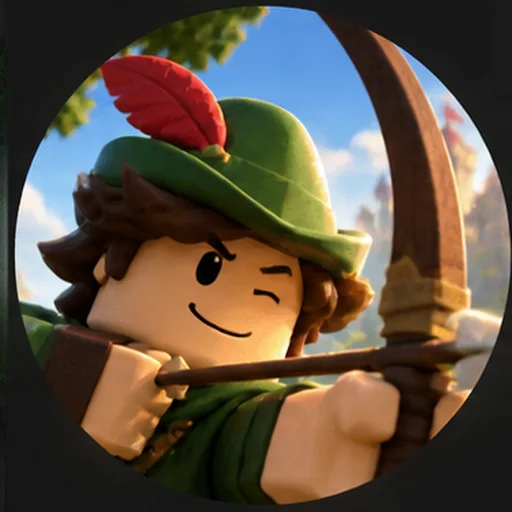 LotteryLox avatar artwork: a close portrait of the archer at full draw